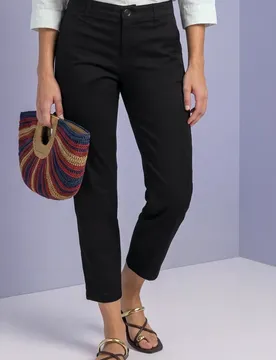 Slim Leg Chino mit Taschen im Cargo-Look female Schwarz