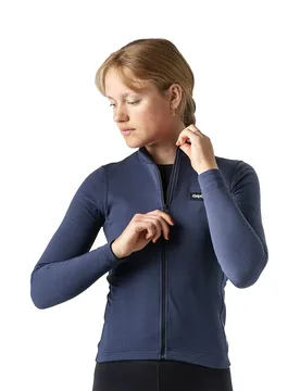 Maglia A Maniche Lunghe Explr Merinotech Thermal Navy Blue - GripGrab - FashionsVida