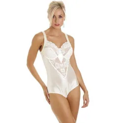 Women's Luxurious Underwired Non Padded Floral Lace Shapewear Body in Ivory Size: 38F - Ivory - Size: 38F