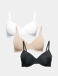 Pack Wired Full Cup Bras (A-E) Black Mix female
