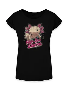 T-Shirt - No, You Evolve - S bis XXL - für Damen - Größe XL - schwarz - Frauen - female - Goodie Two Sleeves - FashionsVida