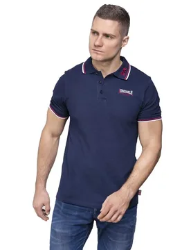 Polo à Manches Courtes Lion Navy / Dark Red 3XL - Lonsdale - FashionsVida