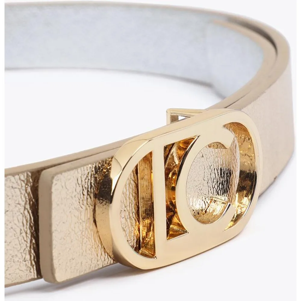 Cinturón reversible de mujer elegante con hebilla en forma de logo ovalado - Lola Casademunt - FashionsVida