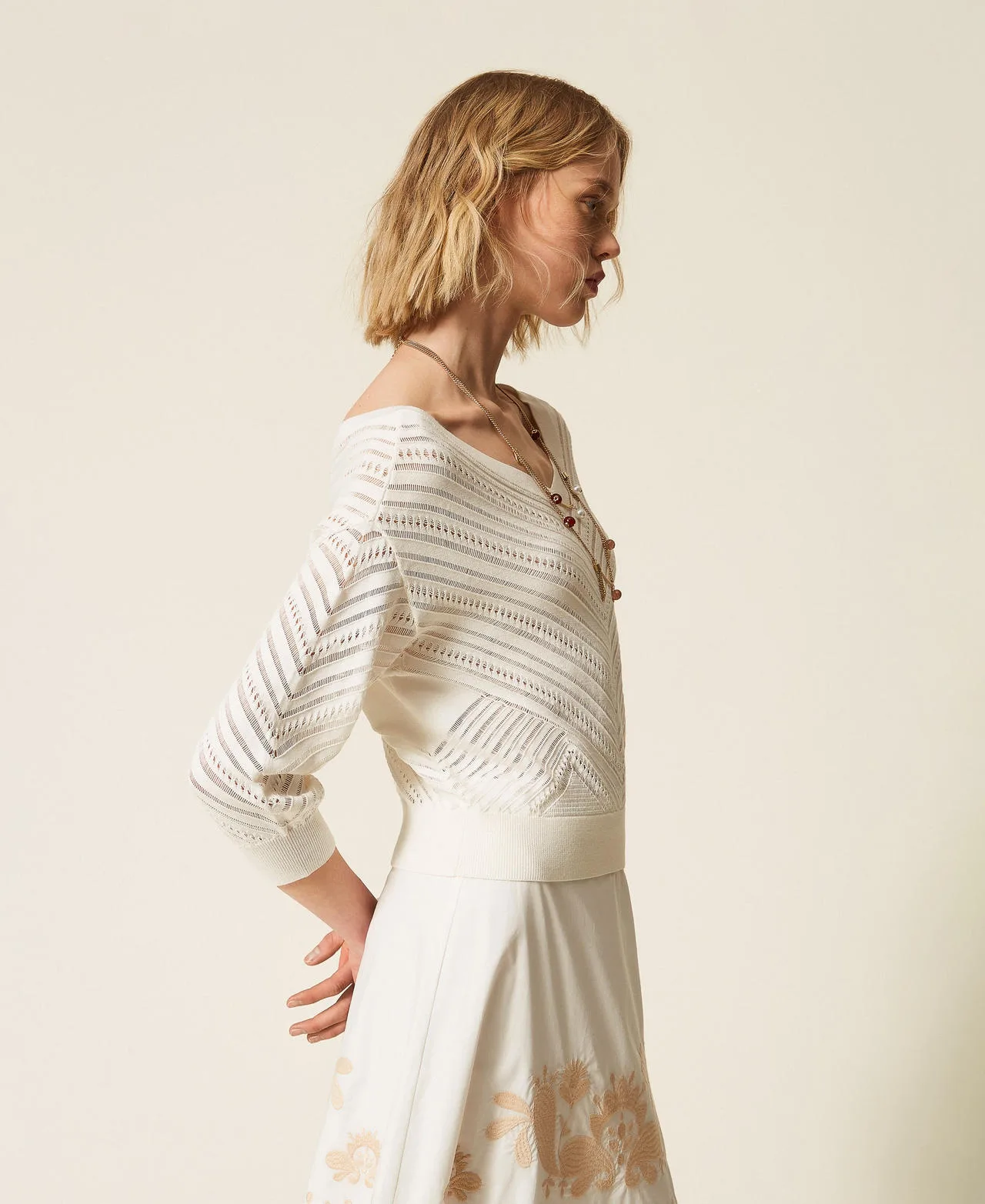 Pull ajouré avec chevrons - Actitude by Twinset - FashionsVida