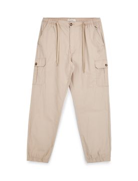 Pantaloni beige con tasche cargo e coulisse NBY006 M