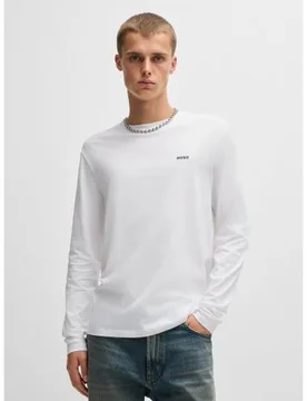 HUGO Mens White Derol222 Long Sleeve T-Shirt - Male - White - Medium - Hugo Boss - FashionsVida