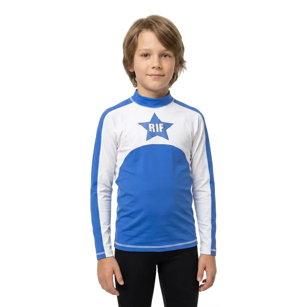 Rash Guard Manches Longues Lycra S Blue / White L Garçon - Rip - FashionsVida