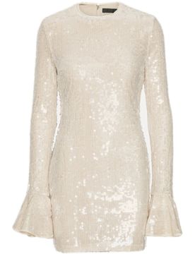 Sequin Fitted Mini Dress with Flared Cuffs