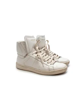 White leather Court Classic SL/01 high top trainers - Saint Laurent - FashionsVida