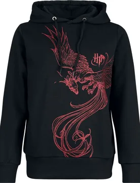 Kapuzenpullover - Phoenix - S bis M - für Damen - Größe M - schwarz - EMP exklusives Merchandise! - Frauen - female - Harry Potter - FashionsVida