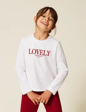 T-shirt regular avec imprimé floqué - TWINSET - FashionsVida