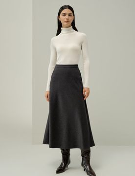 Gonna A-Line Seta-Lana Mélange 46 | Elegante e Versatile