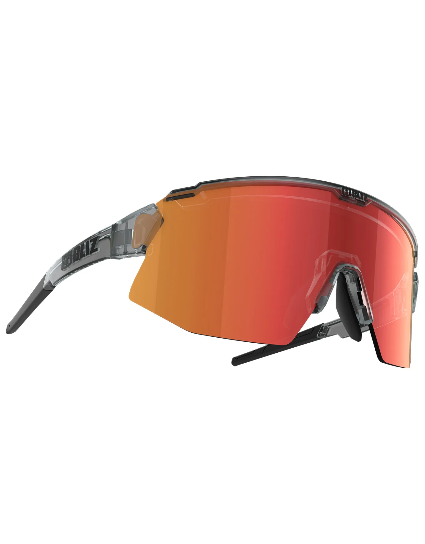 Sportbrille Breeze Trans Dark Grey Brown W Red Multi Grau - Bliz - FashionsVida