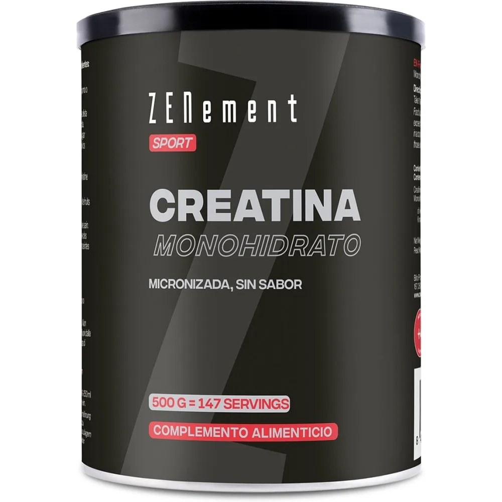 Complemento Alimenticio Creatina Monohidrato, Micronizada, Sin sabor 500 g - ZENEMENT - FashionsVida