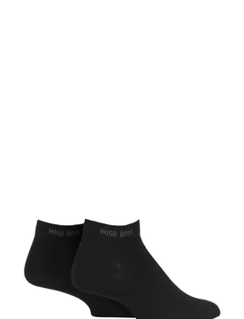 Pair Black BOSS Plain Cotton Sneaker Socks Men's 8.5-11 Mens - - Black - Size: 8.5-11 Mens - Hugo Boss - FashionsVida