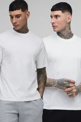 Herren Tall 2er-Pack Basic T-Shirt White Größe Large