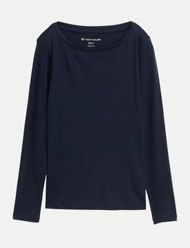Basic Langarmshirt Blau 3XL