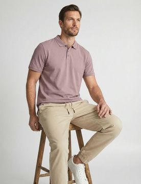 Polo in cotone - rosa pastello