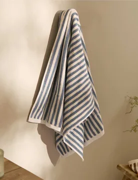 Pure Cotton Hebden Striped Bath Towel Blue - YARD - FashionsVida