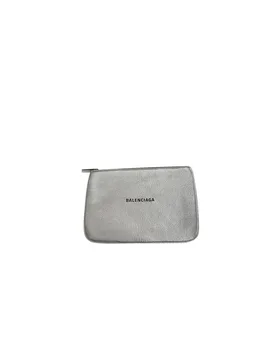 Silver leather Everyday zip pouch - Balenciaga - FashionsVida