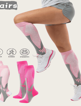 Pares/paquete Calcetines de compresión profesionales de alta rodilla unisex para fitness, maratón y carrera