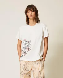 T-shirt avec broderie florale