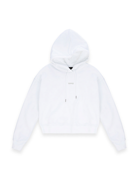 DISCLAIMER felpa crop donna bianco
