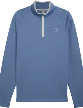 Pullover Waffle 1/4 Zip, blau s - Puma - FashionsVida