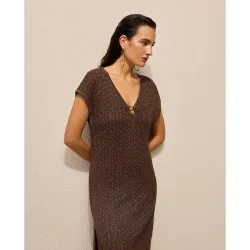 Vestido de lurex con detalle de anilla