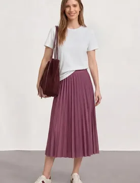 Midirock in Plisséestruktur female Rosa - Street One - FashionsVida