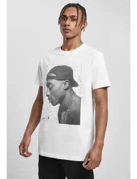 Maglietta A Maniche Corte Tupac Cracked Backround White 2XL