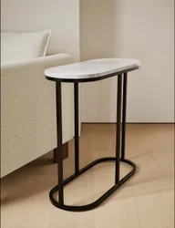 Farley Oval Sofa Side Table Black