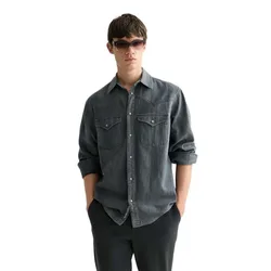 Camicia A Maniche Lunghe 182220 Relaxed Fit Meteorite XL