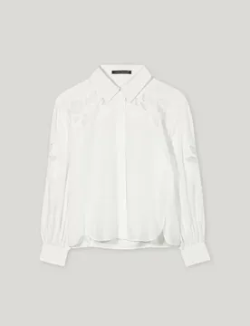 Langarm-Bluse mit Stickerei female