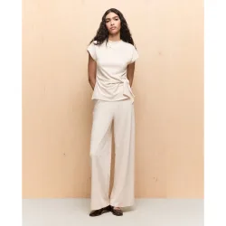 Pantalón de vestir liso de mujer
