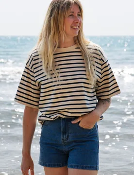 Women's Striped Oversized T-Shirt - - Size: 18 - Rapanui - FashionsVida