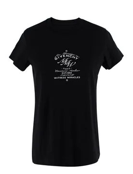 Black t-shirt with white front logo - Givenchy - FashionsVida