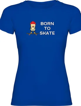T-shirt à Manches Courtes Born To Skate Royal Blue XL - Kruskis - FashionsVida