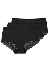 Pack Lace Full Briefs - Black - Size: 30-32