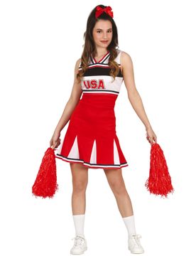Cheerleader Kostüm rot für Damen - female