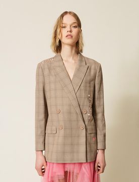 Blazer MYFO à carreaux avec broderie