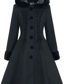 Gothic Mantel - Amaya Coat - XL bis 4XL - für Damen - Größe 3XL - schwarz - Frauen - female - Hell Bunny - FashionsVida