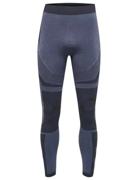 Leggings Mike Seamless Black / Asphalt Melange M - Hummel - FashionsVida