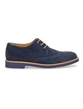 Stringate in Vera Pelle 52031 Blu 41