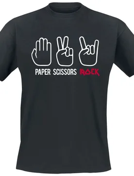 T-Shirt - Paper Scissors Rock - M bis 3XL - für Männer - Größe M - schwarz - Männer - male - Sprüche - FashionsVida