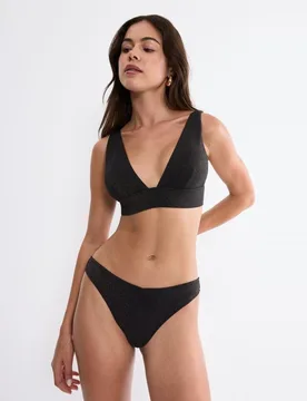Top de bikini triangular con escote profundo de lúrex, sin aro y con almohadillas removibles de secado rápido - Triumph - FashionsVida