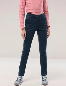 Extraglatt Baumwollhose, Regular Fit#normale Größen#Kurzgrößen#Langgrößen, Farbe Blau, 22, bügelfrei atmungsaktiv Damen - Walbusch - FashionsVida