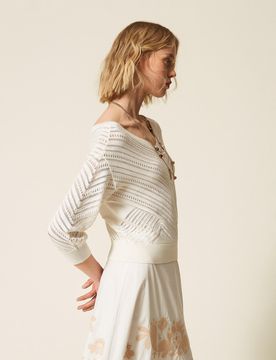 Pull ajouré avec chevrons
