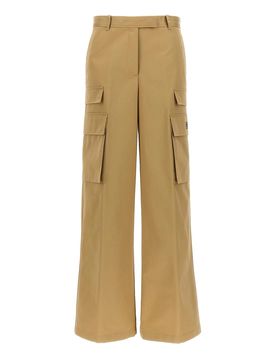 Pantaloni cargo in gabardine di cotone