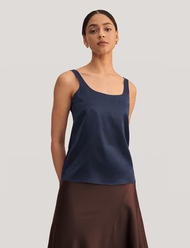 Canotta Seta Scollo a U - M - Elegante & Morbida 22 Momme Charmeuse Seta per un Look Chic